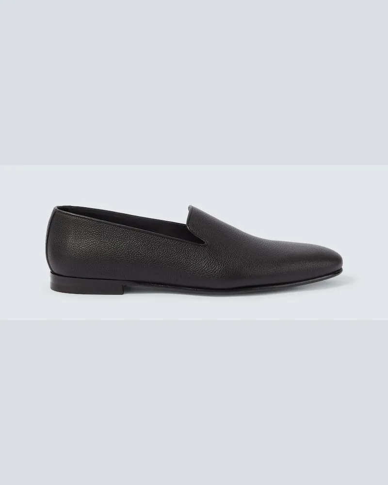 Manolo Blahnik Slip-Ons Kate aus Leder Schwarz