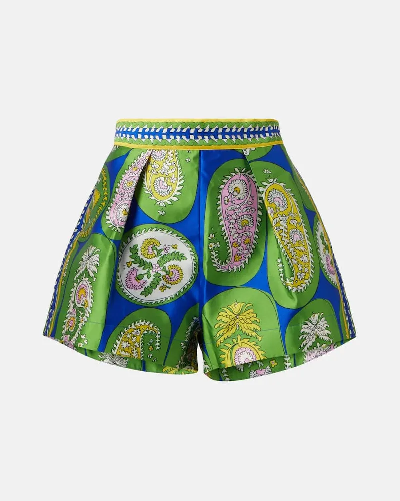ALEMAIS Alémais Bedruckte High-Rise Shorts Grün