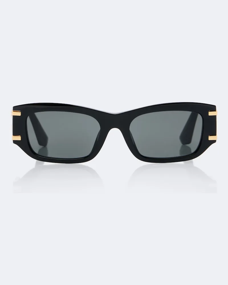 Dolce & Gabbana Eckige Sonnenbrille DG Griffe Schwarz