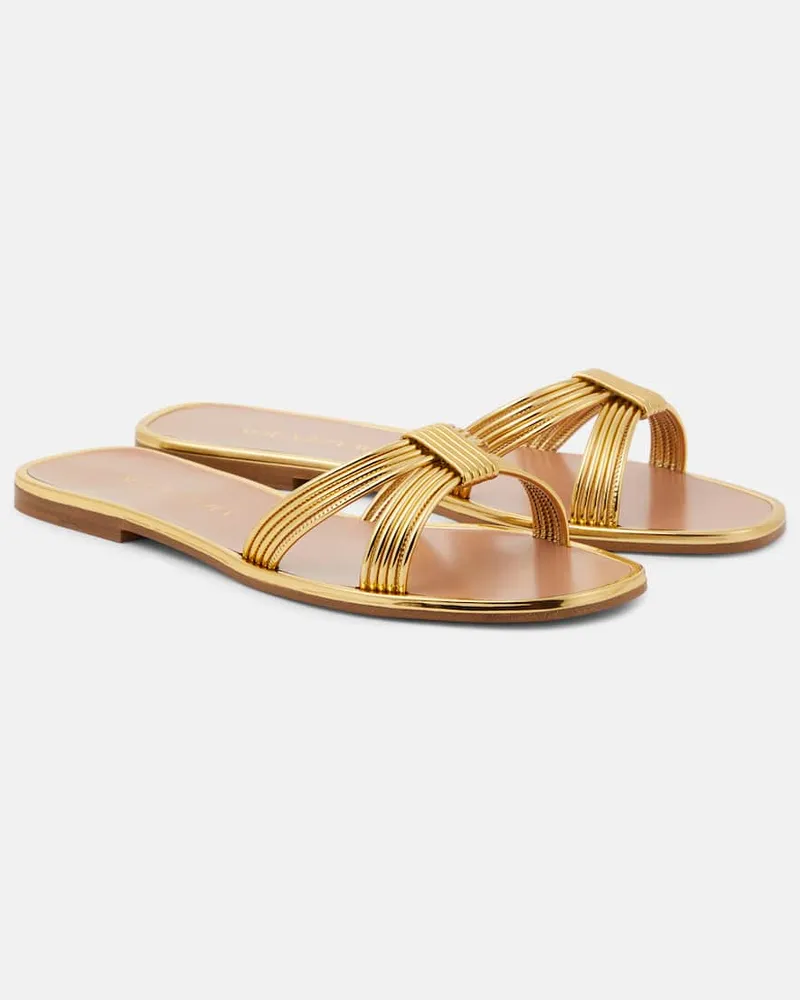Aquazzura Pantoletten Film aus Lederimitat Gold