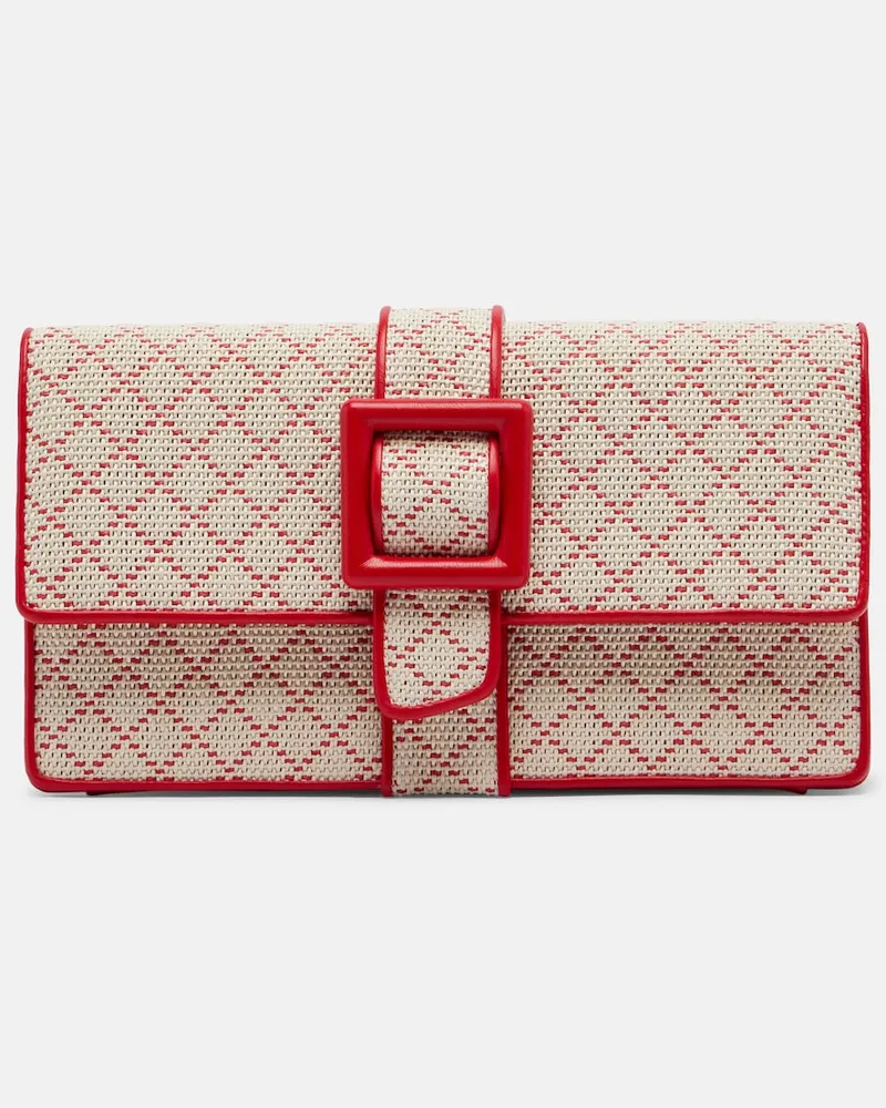 Manolo Blahnik Clutch Maycap aus Raffiabast Beige