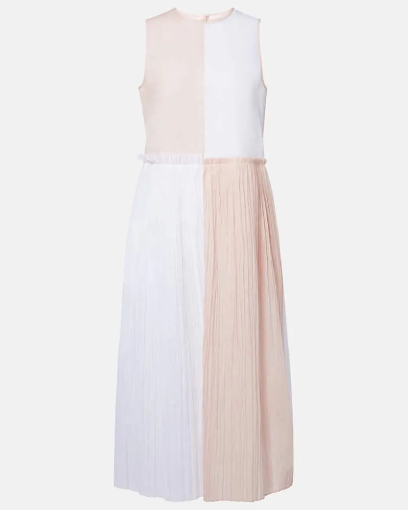 Jil Sander Midikleid aus Musselin und Organza Pink