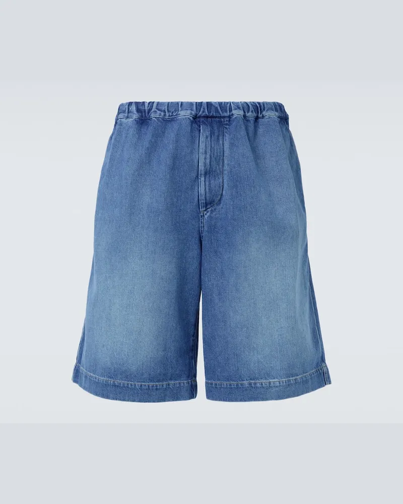 PLAN C Bermuda-Shorts aus Denim Blau