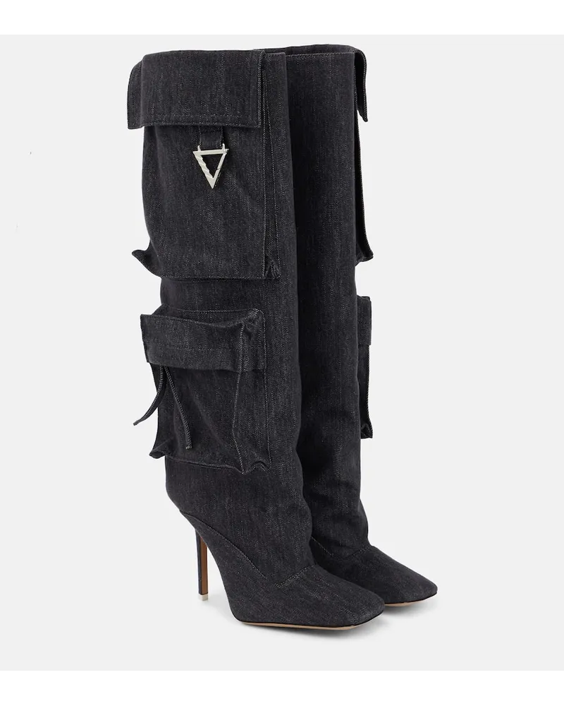 ATTICO Stiefel Sienna aus Denim Grau