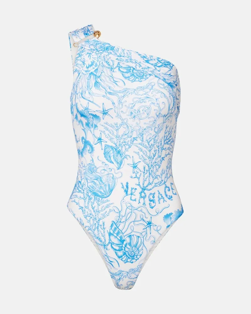 Versace Badeanzug Safety Pin Underwater Barocco Blau