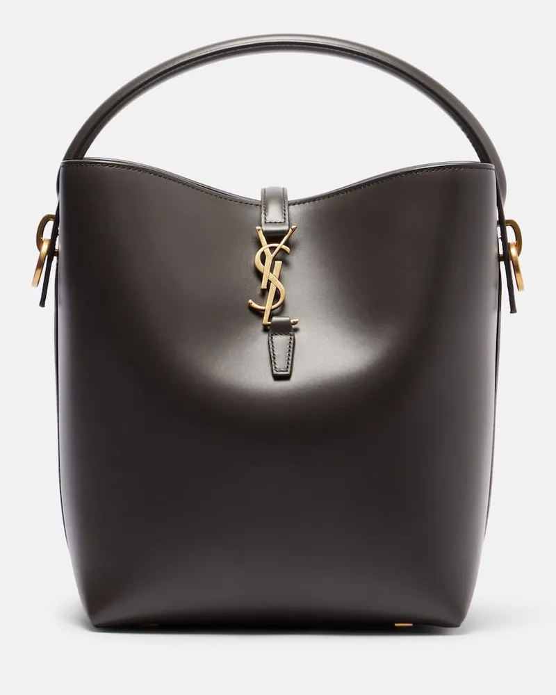Saint Laurent Bucket Bag Le 37 Cassandre aus Leder Braun