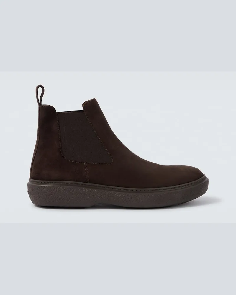 Giorgio Armani Ankle Boots aus Veloursleder Braun