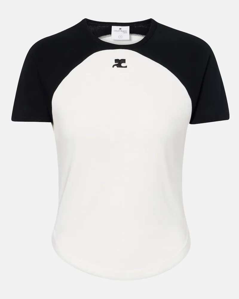 Courrèges Courrèges T-Shirt Circle Contrast aus Baumwoll-Jersey Weiß