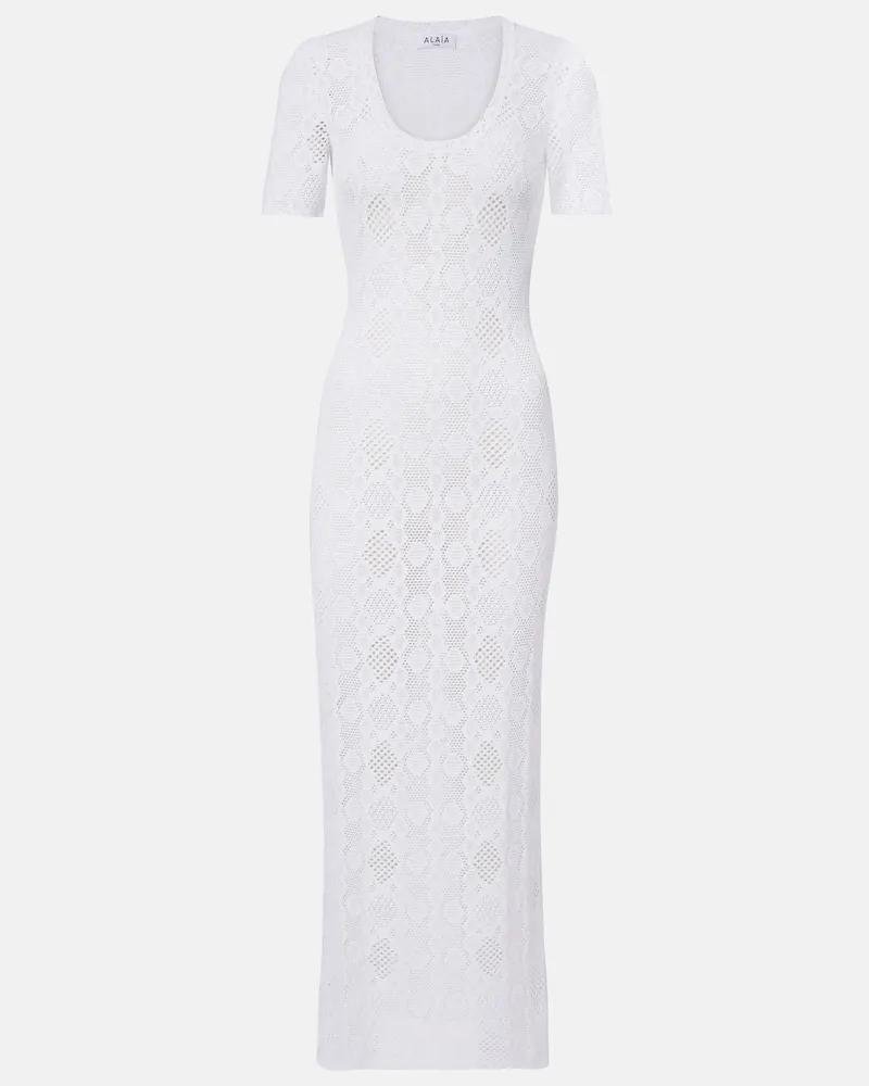 Alaïa Alaïa Midikleid aus Spitze Weiß