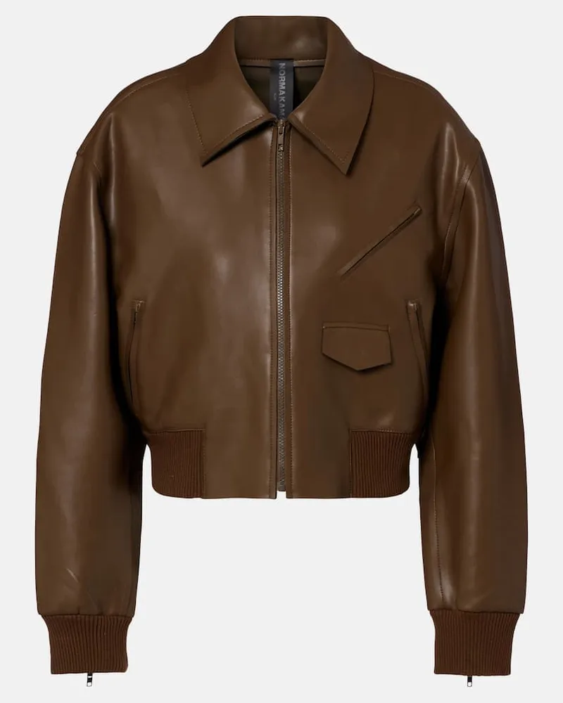 Norma Kamali Cropped-Jacke Braun