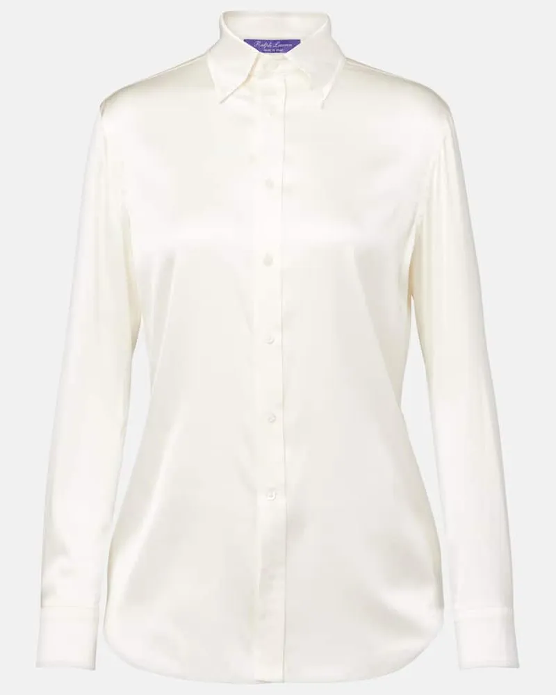 Ralph Lauren Hemd Cameron aus Charmeuse Weiß