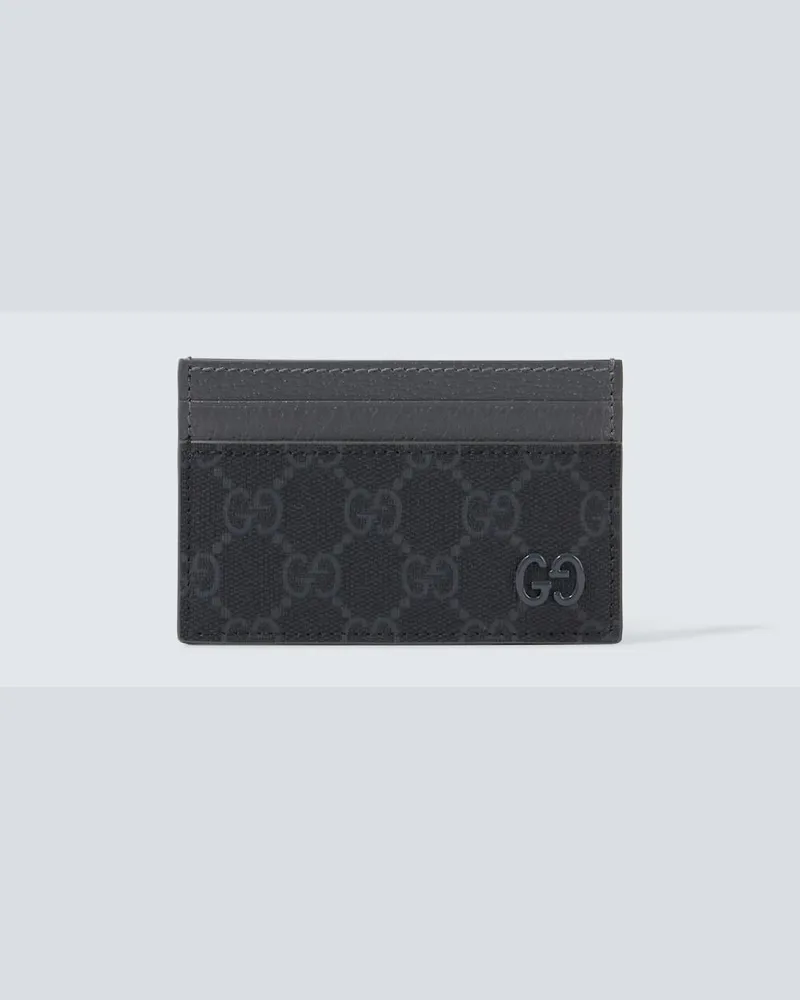 Gucci Kartenetui GG aus Canvas und Leder Schwarz
