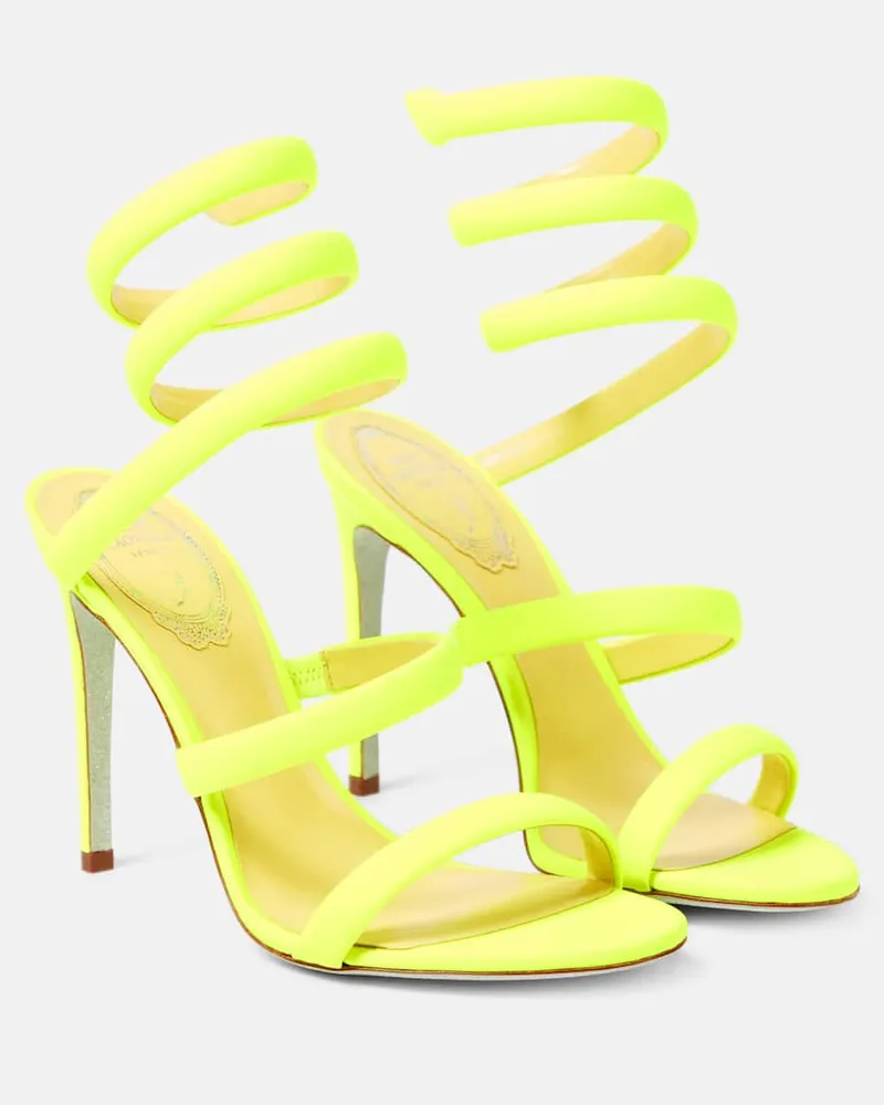 René Caovilla Sandalen Cleo aus Leder Gelb