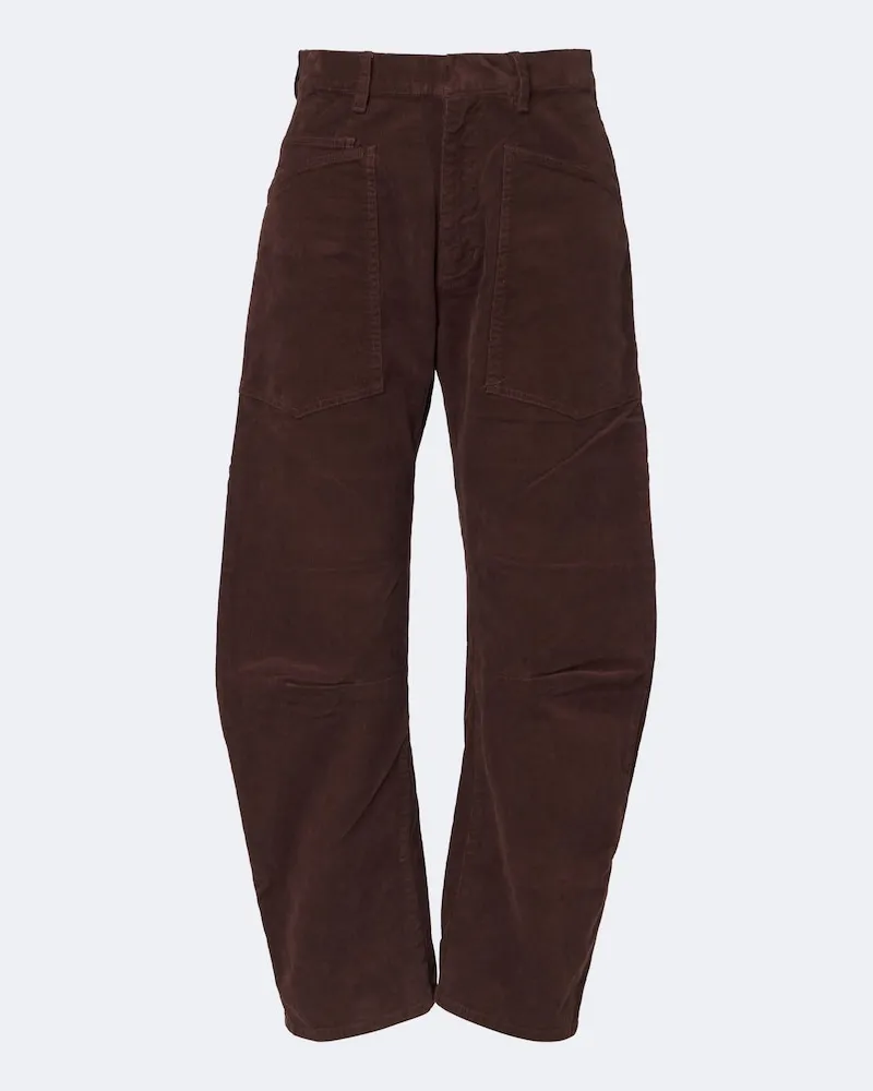 Nili Lotan Barrel-Hose Shon aus Cord Braun
