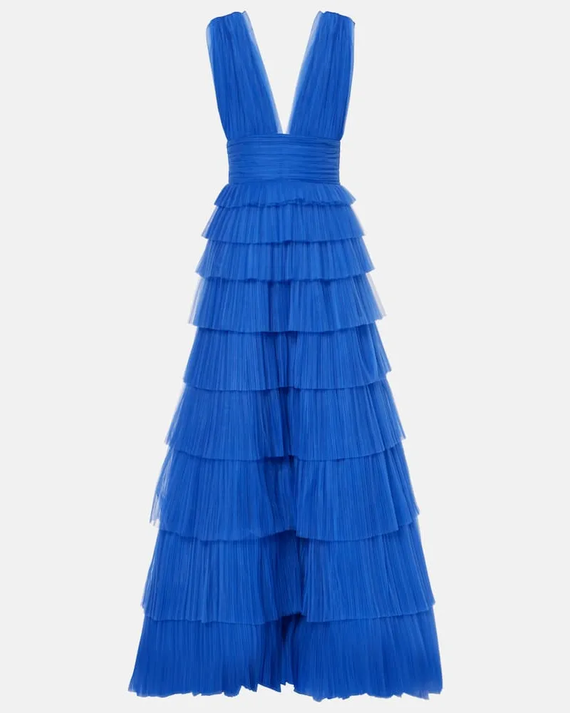 COSTARELLOS Robe Zeferra aus Tüll Blau