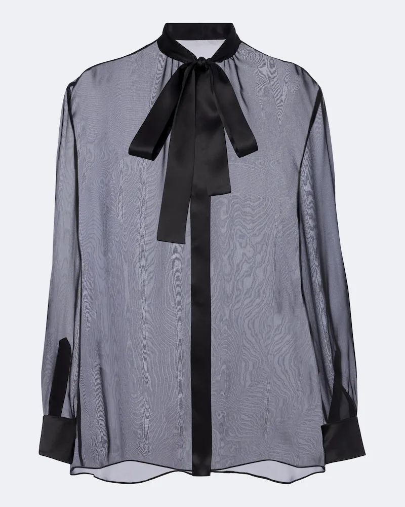 Dolce & Gabbana Schluppenbluse aus Seidenchiffon Schwarz
