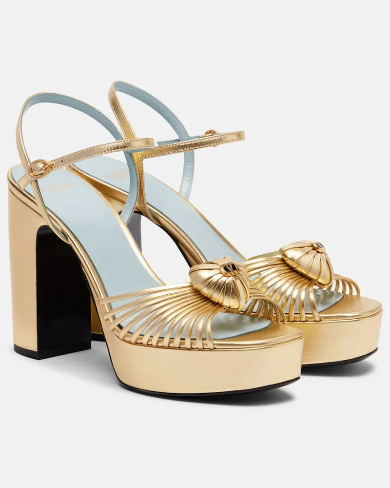 Valentino Garavani Plateausandalen Royal 115 aus Leder Gold