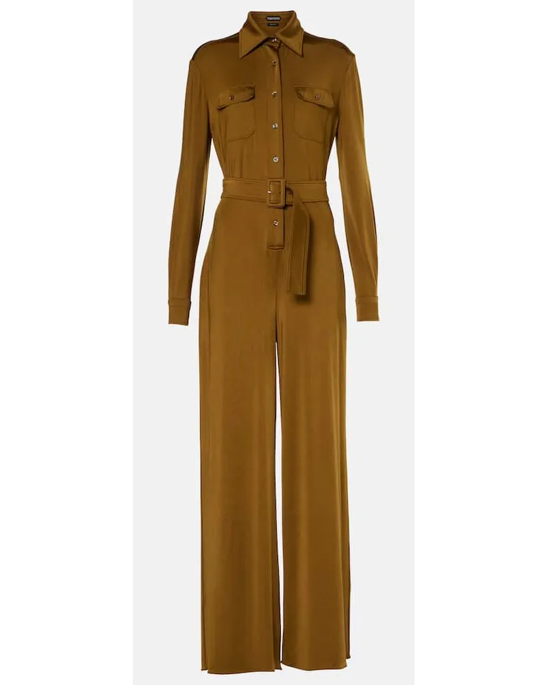 Tom Ford Jumpsuit aus Satin Gold