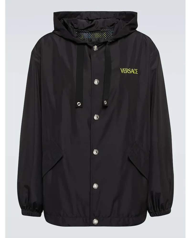 Versace Bedruckte Jacke La Maschere Schwarz