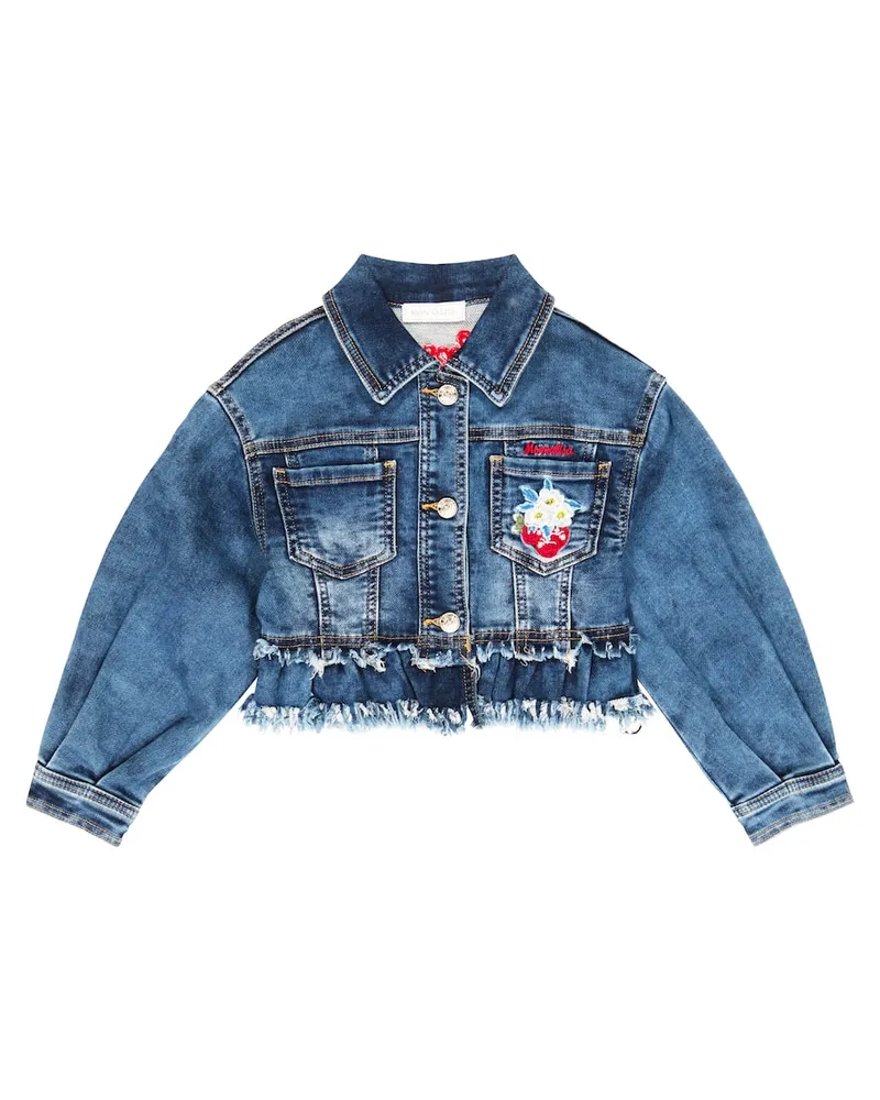 Monnalisa Bestickte Jeansjacke Multicolor