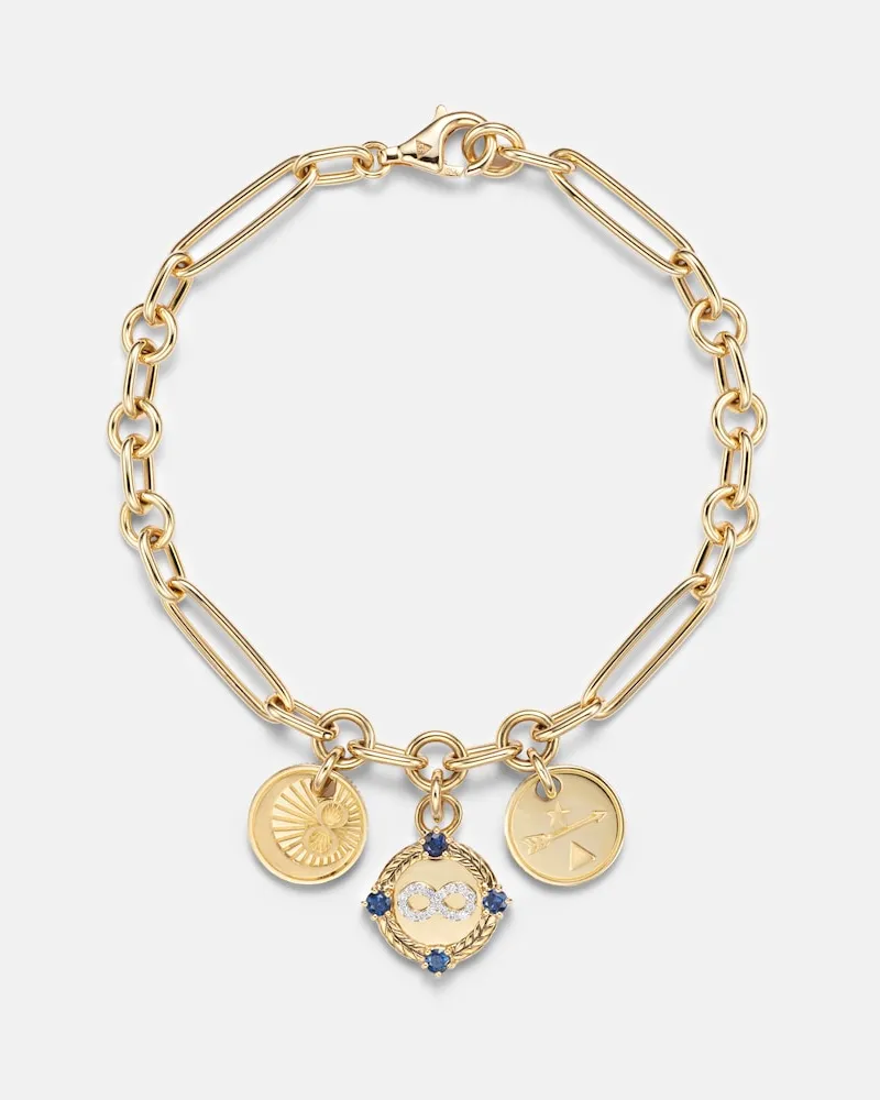 FOUNDRAE Armband Infinite Gratitude aus 18kt Gelbgold mit Diamanten und Saphiren Gold