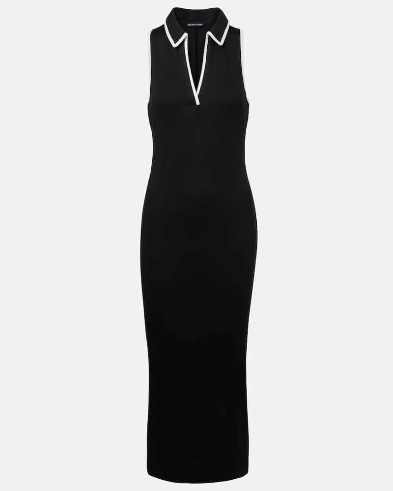 Veronica Beard Polokleid Darien aus einem Baumwollgemisch Schwarz