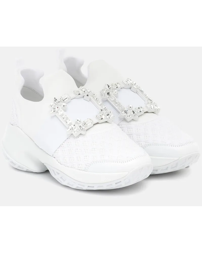 Roger Vivier Verzierte Sneakers Viv' Run Weiss