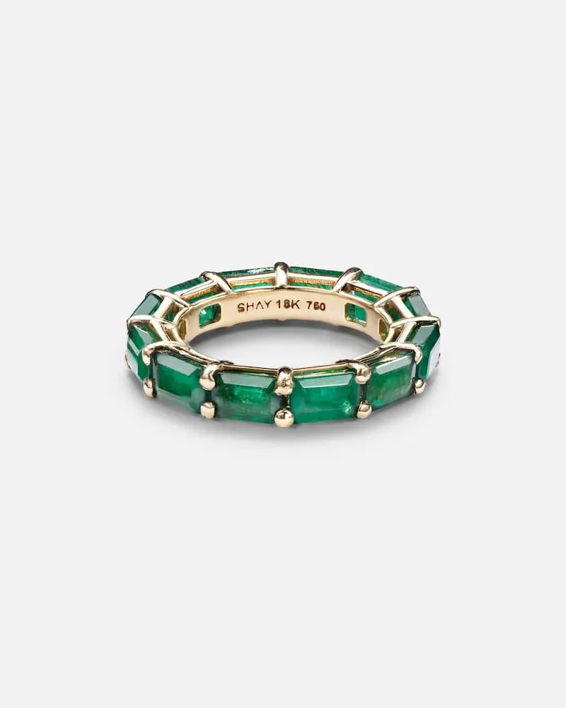 SHAY Ring aus 18kt Gelbgold mit Smaragden Grün