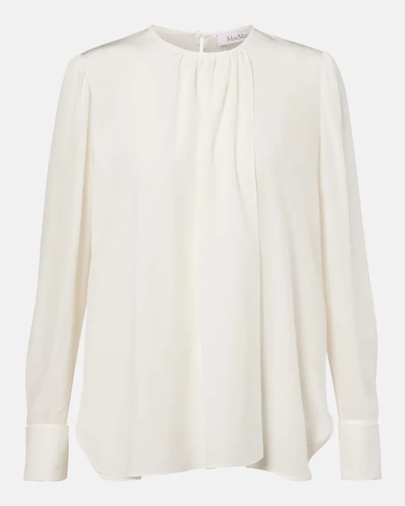 Max Mara Bluse Carol aus Seide Weiß