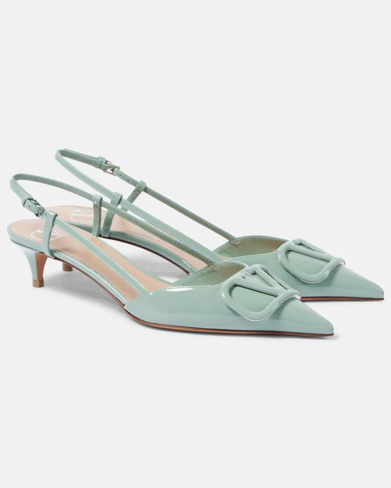 Valentino Garavani Slingback-Pumps VLogo Signature 40 aus Lackleder Grã¼n