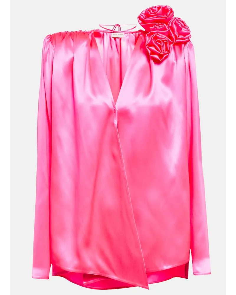 Magda Butrym Verziertes Top aus Seide Pink