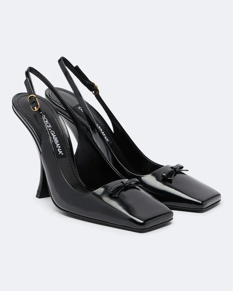 Dolce & Gabbana Slingback-Pumps aus Lackleder Schwarz