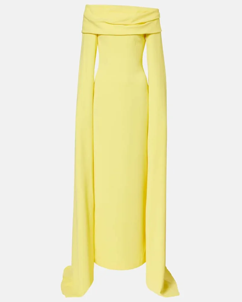 Solace London Off-Shoulder-Robe Nuri aus Crêpe Gelb