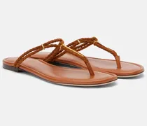 Sandalen aus Leder und Veloursleder