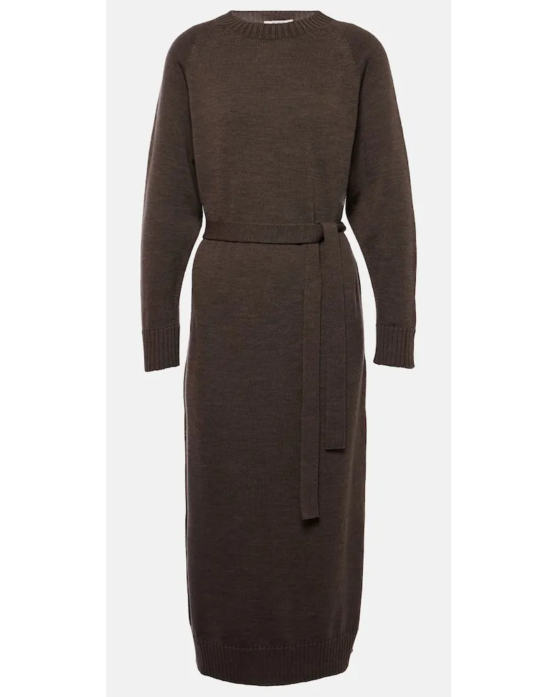 Max Mara Midikleid aus Schurwolle Beige