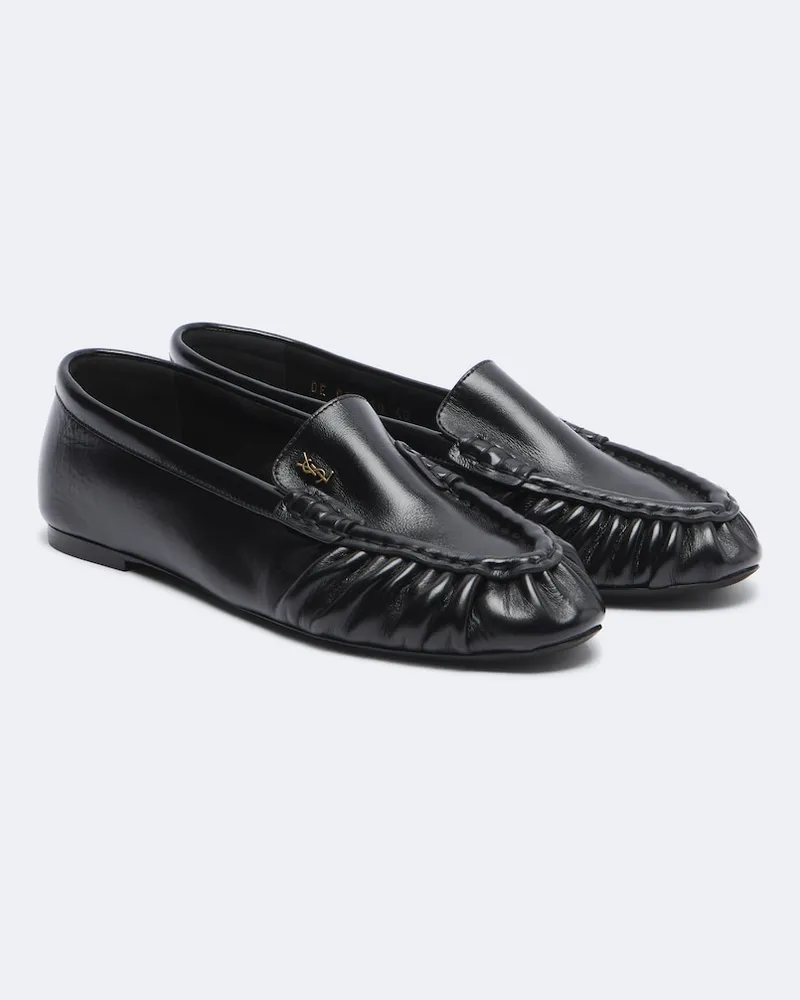Saint Laurent Loafers Loaferino aus Leder Schwarz
