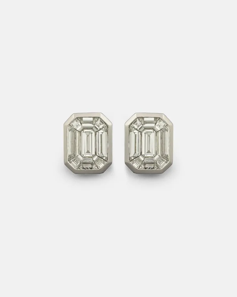 SHAY Ohrringe Illusion aus 18kt Weißgold mit Diamanten Metallic