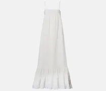 Maxikleid aus Baumwollpopeline mit Spitze