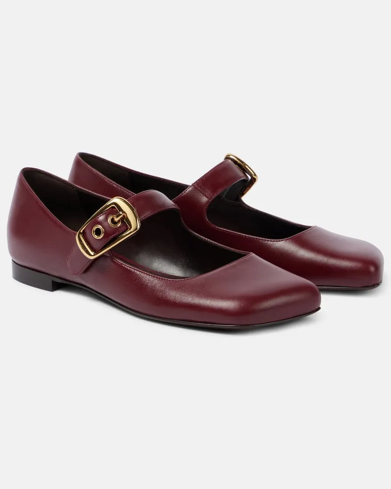 Chloé Chloé Mary-Jane-Ballerinas Polly aus Leder Burgund