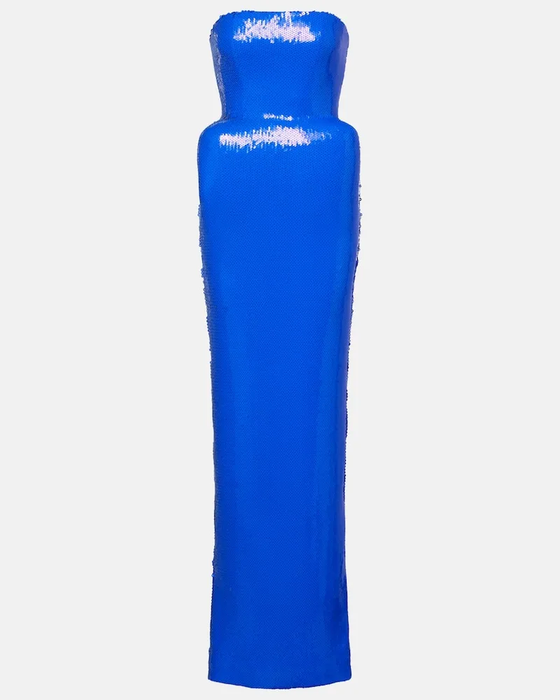 David Koma Robe mit Pailletten Blau