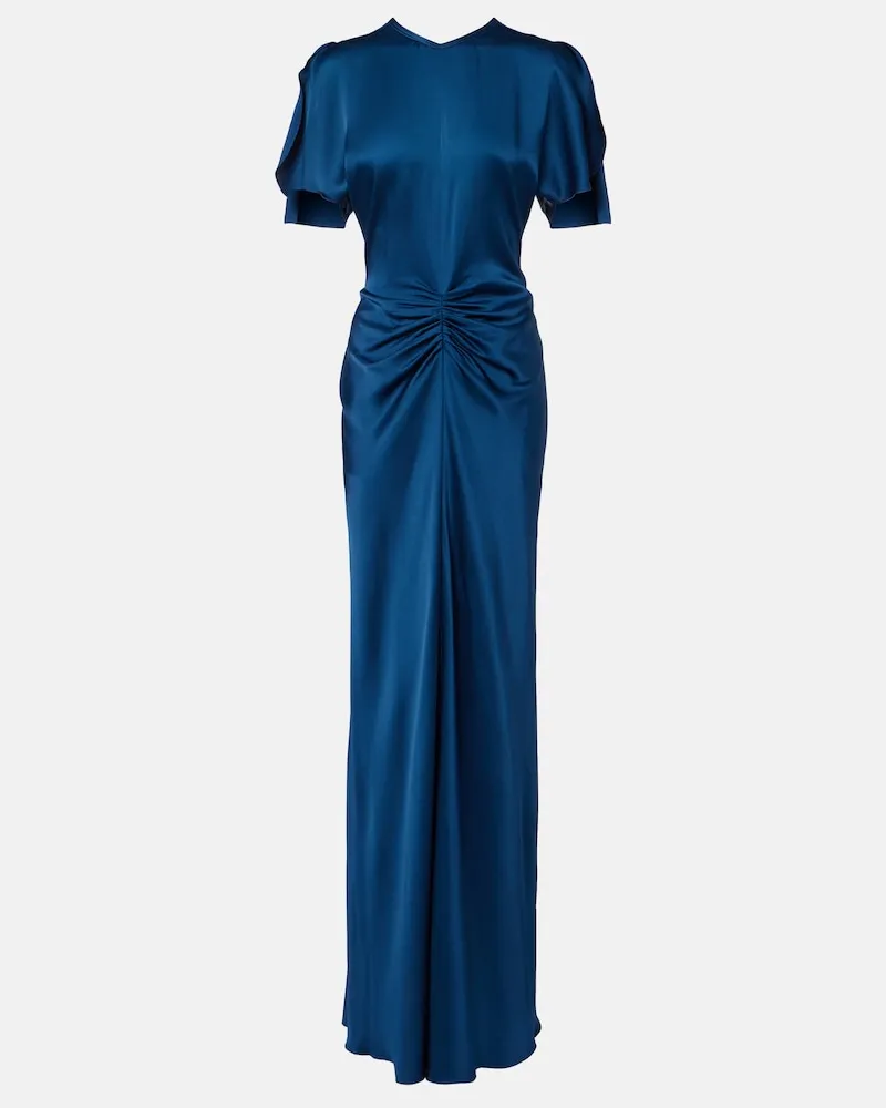 Victoria Beckham Robe Isabella aus Satin Blau