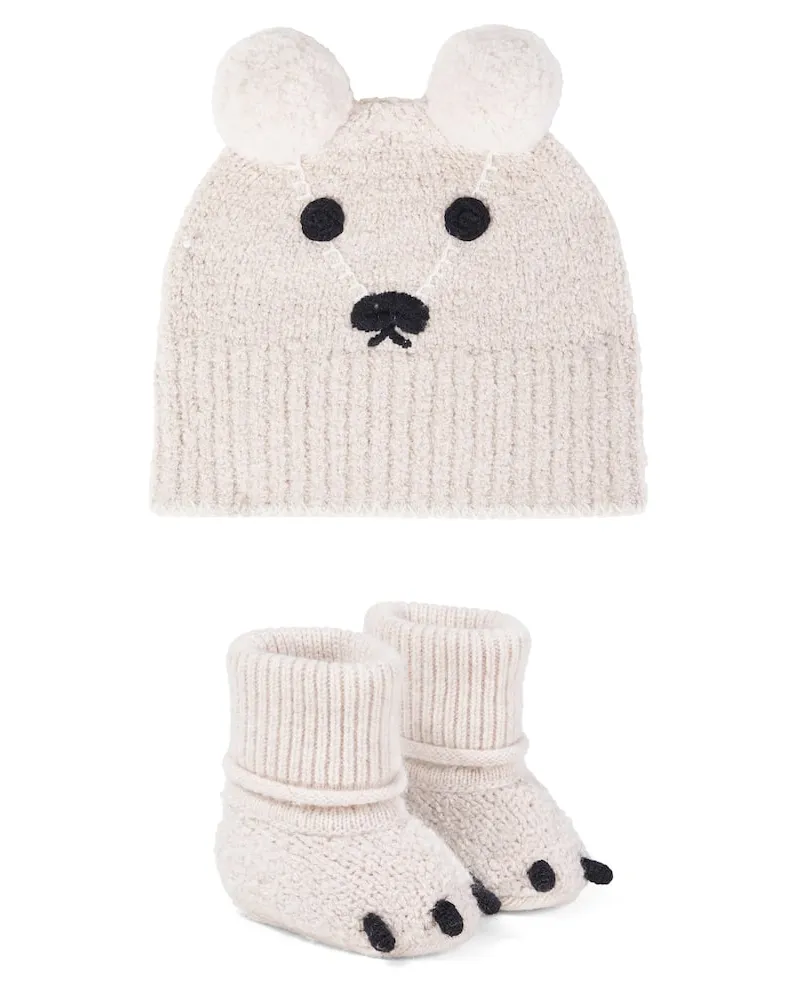 Burberry Baby Set aus Mütze und Socken Weiß