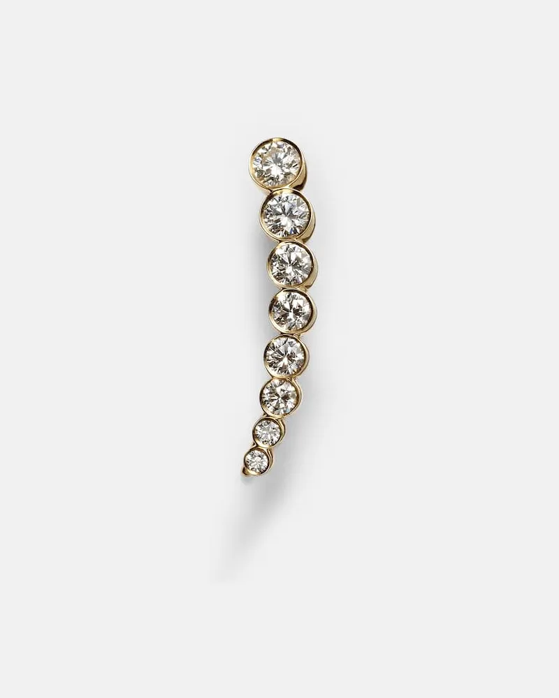 Sophie Bille Brahe Einzelner Ohrring Croissant De Lune aus 18kt Gelbgold mit Diamanten Gold