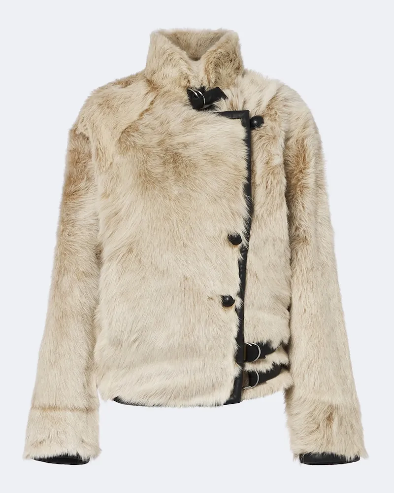 Isabel Marant Wendbare Jacke Roama aus Shearling Beige