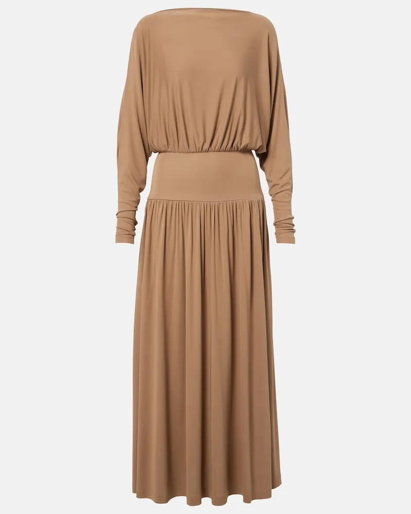 Totême Midikleid aus Jersey Beige