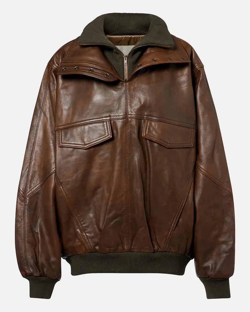 Isabel Marant Oversize-Lederjacke Dorry Braun