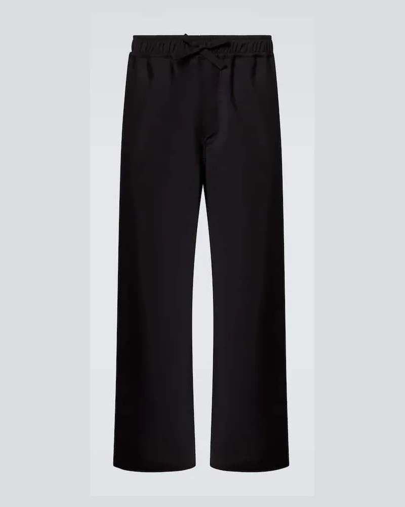 SAMAN AMEL Weite Hose aus Wolle Schwarz