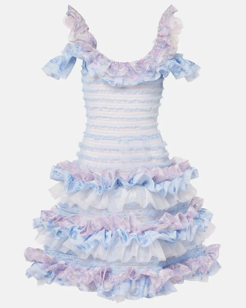 Susan Fang Bedrucktes Minikleid Blau