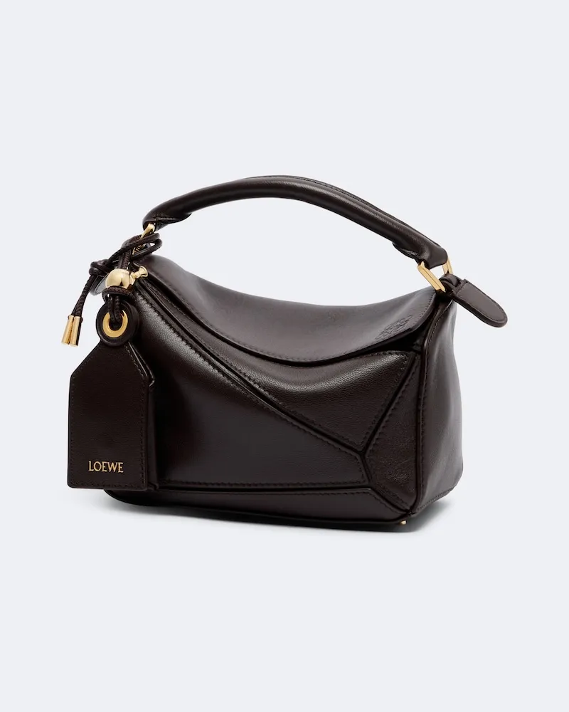 Loewe Featherlight Tasche Puzzle Small aus Leder Braun