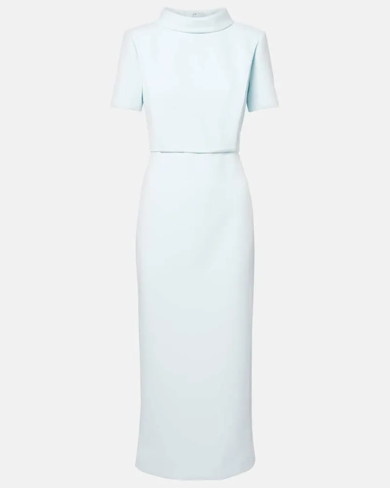 Roland Mouret Midikleid aus Crêpe Blau